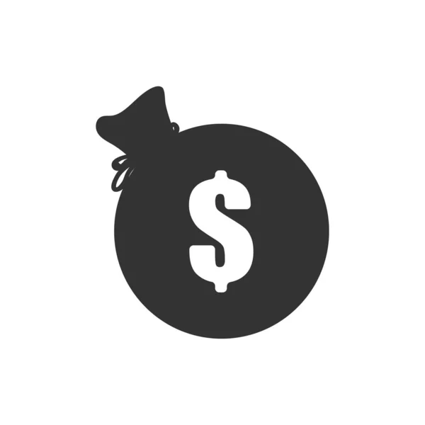 Väska Dollar Ikonen Kontantillustrationssymbol Skriv Pengar Väska Vektor Platt — Stock vektor