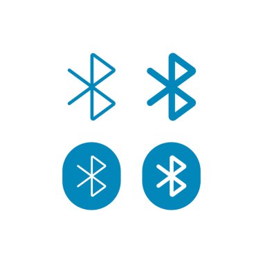 Bluetooth teknoloji ikonu. Aygıt illüstrasyon sembolünün kablosuz bağlantısı. Uygulama düğmesi vektörü düzleştir.