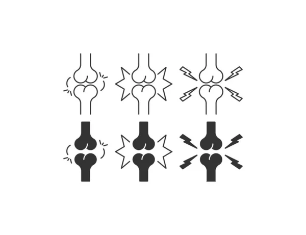 Набір Значків Остеопорозу Символ Ілюстрації Спільного Запалення Sign Біль Кістках — стоковий вектор