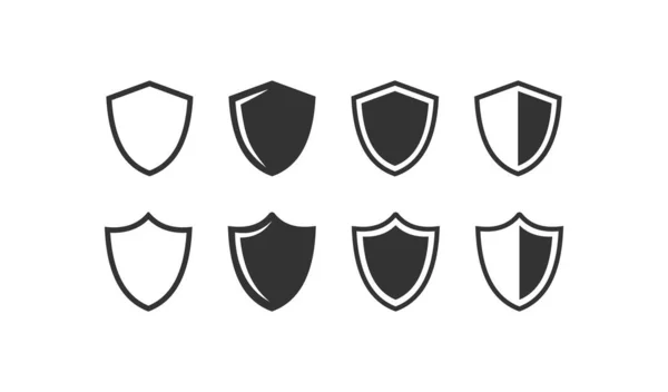 Набор Значков Щита Старый Символ Иллюстрации Безопасности Знак Безопасности Логотипа — стоковый вектор