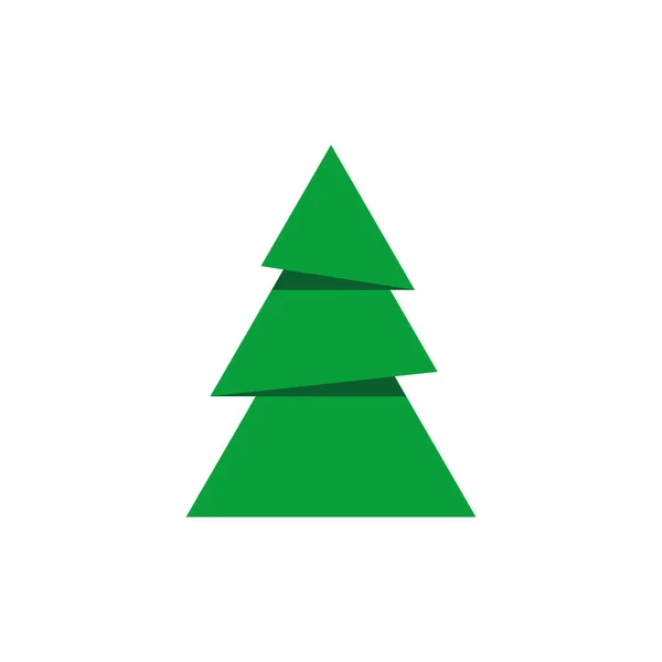 木のアイコン クリスマスの装飾イラストのシンボル クリスマスの木のベクトルフラットに署名 — ストックベクタ