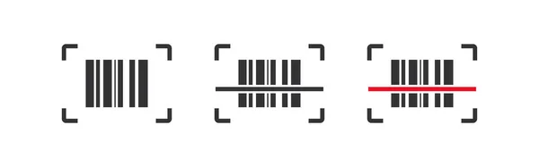 Значок Штрих Кода Символ Штрих Кода Сканера Векторная Плоская Наклейка — стоковый вектор