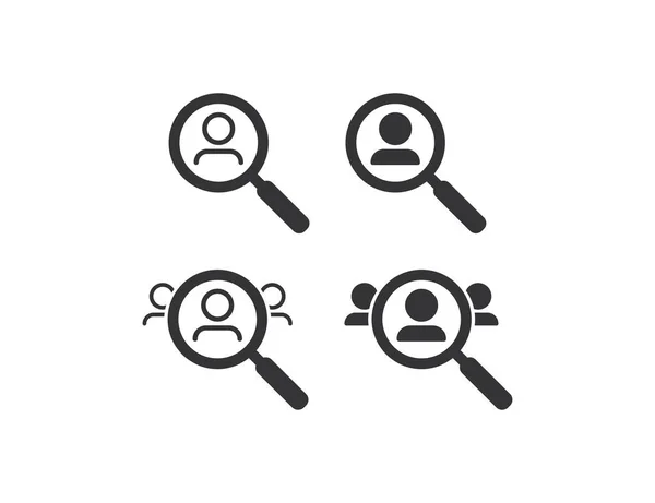 Set Icone Delle Risorse Umane Simbolo Illustrazione Caccia Alla Testa — Vettoriale Stock