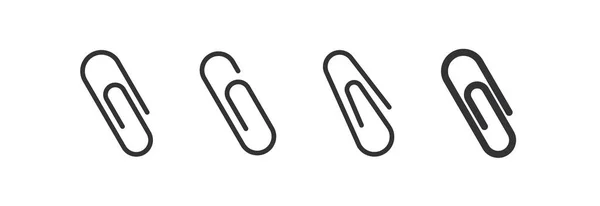 Büroklammersymbole Gesetzt Symbol Für Metallclip Illustration Heftklammervektor Flach Unterzeichnen — Stockvektor