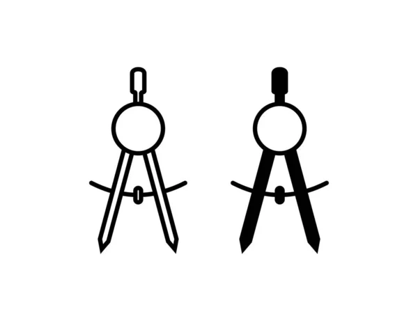 Kompass Ritning Ikon Ritning Verktyg Illustration Symbol Teckenspråk Vektor Platt — Stock vektor