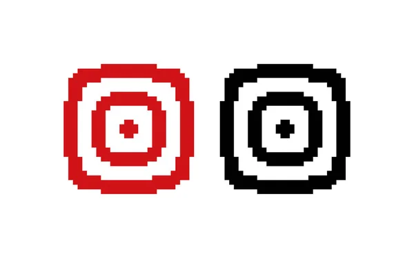 Icône Cible Pixel Atteindre Les Buts Bussins Illustration Symbole Signe — Image vectorielle