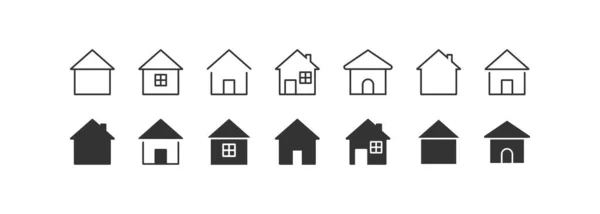 House Icon Set Home App Button Vector Desing — ストックベクタ