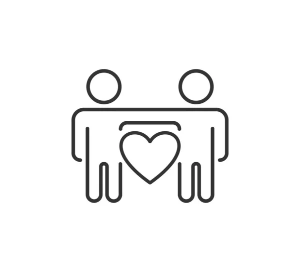 Solidarity Two Human Icon Love People Vector Desing — Stock Vector