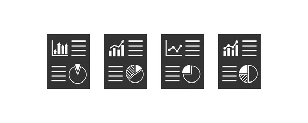 ビジネスレポートのアイコン 財務文書のイラスト記号 ビジネス情報ベクトルのデザイン — ストックベクタ