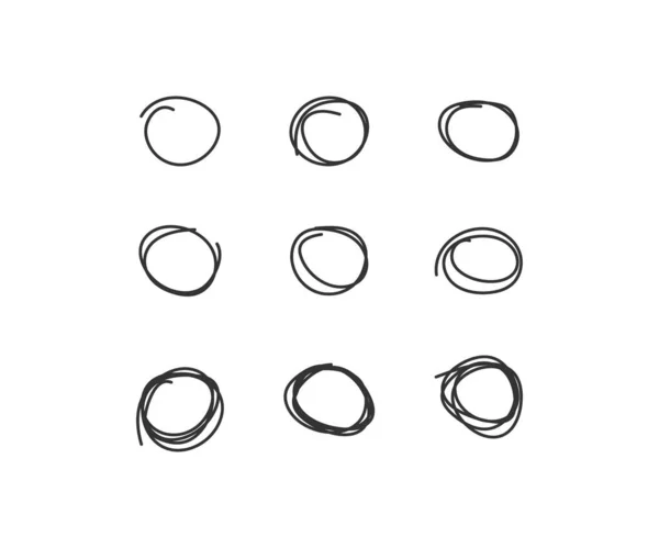 Scribble Circles Icon Set Handgezeichnete Kritzelkreise Vektor Desing — Stockvektor