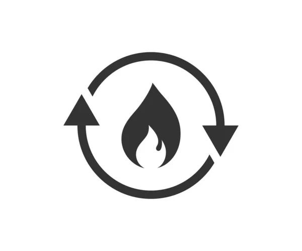 Icône Flamme Circulaire Refresh Gaz Vecteur Desing — Image vectorielle