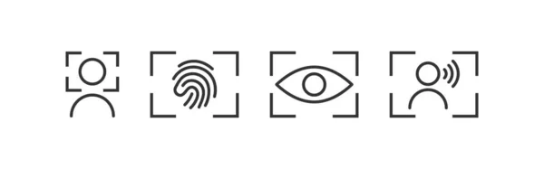 Icône Utilisateur Authentification Biométrique Numérisation Vecteur Desing — Image vectorielle