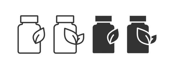 Suplemento Nutricional Línea Botella Icono Diseño Ilustración Vectorial — Archivo Imágenes Vectoriales