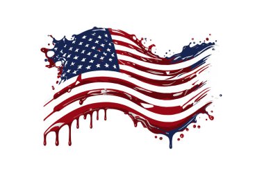 Soyut Amerikan bayrağı. Vektör illüstrasyonunu ayıklama.