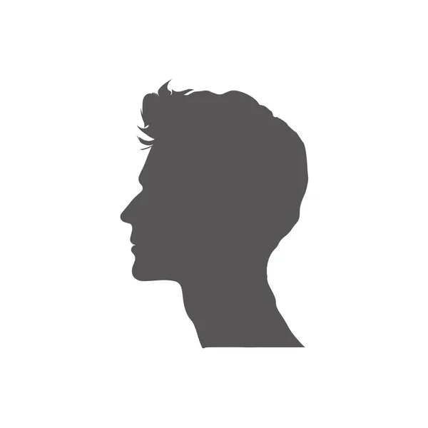 Silhouette Des Kopfes Eines Typen Vektor Illustration Set Desing — Stockvektor
