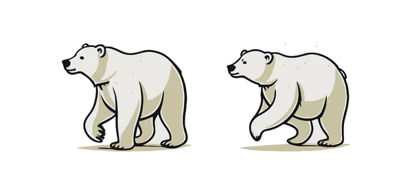 白いクマのアイコンがセット ベクターイラストデザイン — ストックベクタ