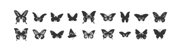 蝶のアイコンセット ベクターイラストデザイン — ストックベクタ