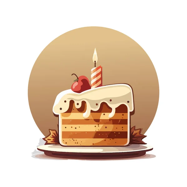 Ein Stück Kuchen Vektor Illustrationsdesign — Stockvektor