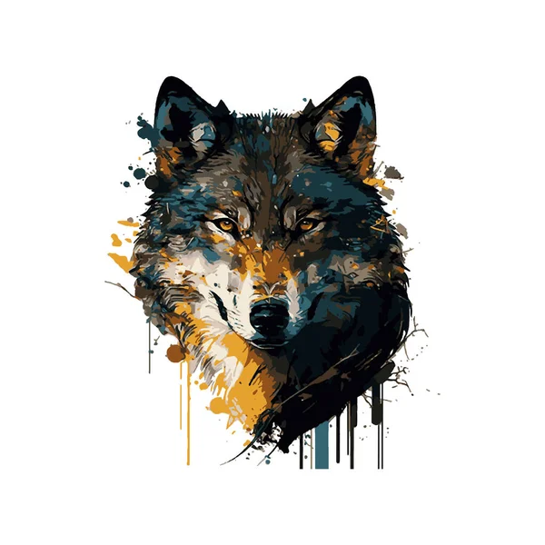 Ikon Kepala Serigala Ilustrasi Vektor Desing - Stok Vektor
