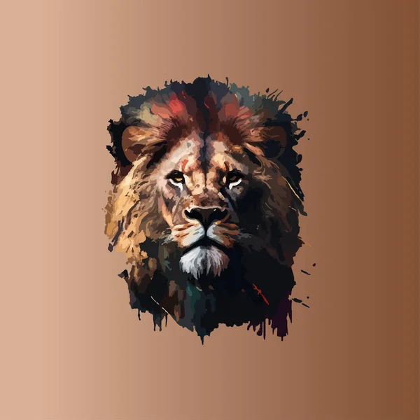 Löwenkopflikone Vektorillustration — Stockvektor