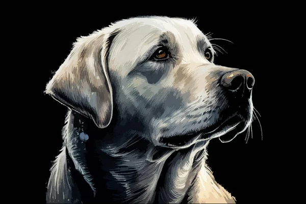 Labradorský Pes Popisování Vektorové Ilustrace — Stockový vektor