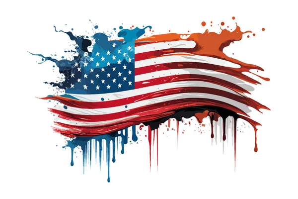 Abstraktní Americká Vlajka Popisování Vektorové Ilustrace — Stockový vektor