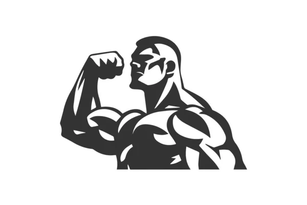 Hombre Musculoso Icono Diseño Ilustración Vectorial — Vector de stock