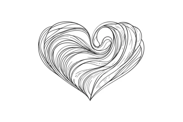 Herz Aus Linien Symbol Vektor Illustrationsdesign — Stockvektor