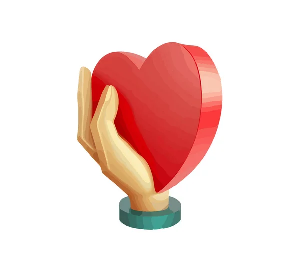 Рука Тримає Значок Серця Векторні Ілюстрації Бажання — стоковий вектор