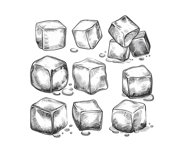 Cubos Gelo Desenho Ilustração Vetorial —  Vetores de Stock
