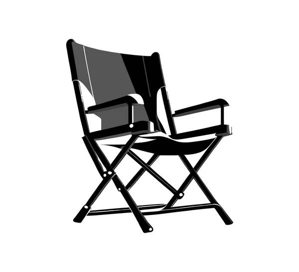 Camping Chair Bold Black Silhouette Vector Illustratiion Desing — Stock Vector