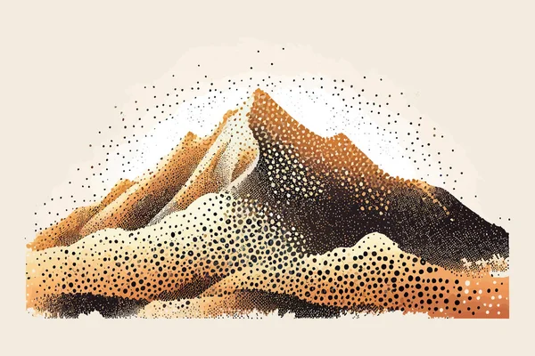 点在する山のグラデーションの背景 騒々しい規定された ベクターイラストデザイン — ストックベクタ