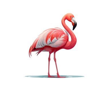 Flamingo. Vektör illüstrasyonunu ayıklama