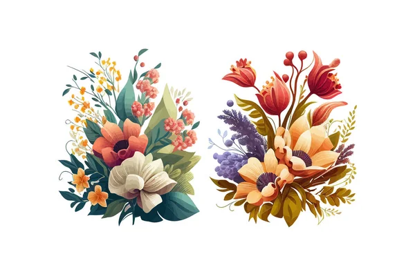 花の花束 ベクターイラストデザイン — ストックベクタ
