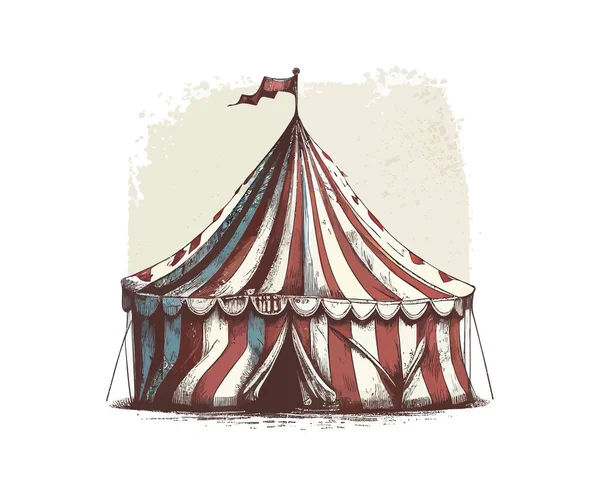 Tente Cirque Croquis Dessiné Main Illustration Vectorielle Desing — Image vectorielle