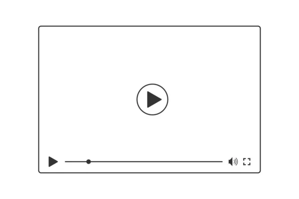 Çalma düğmesi simgesi olan çokluortam video oynatıcı. Vektör illüstrasyonunu ayıklama.