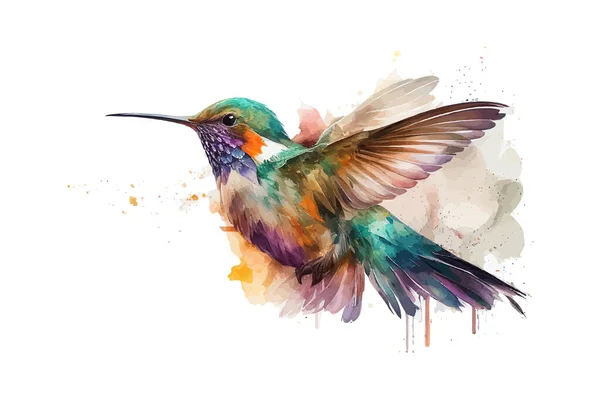 Kolibri Akvarell Vektor Illustration Desing — Stock vektor