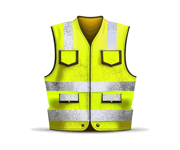 Γιλέκο Ανακλαστικές Λωρίδες Κίτρινη Στολή Ασφαλείας Απενεργοποίηση Εικονογράφησης Διανύσματος — Διανυσματικό Αρχείο