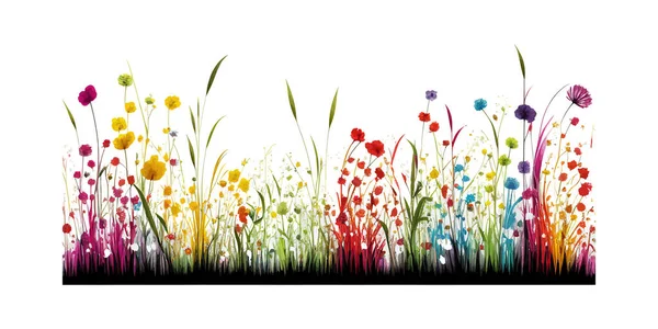 Prairie Fleurs Colorées Abstraites Comme Fond Illustration Vectorielle Desing — Image vectorielle