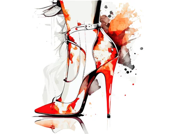 Fashion Illustration Woman Legs High Heels Vector Illustration Desing — Stock Vector