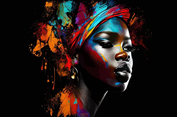 抽象画非洲女人 矢量图解绘制 — 图库矢量图片