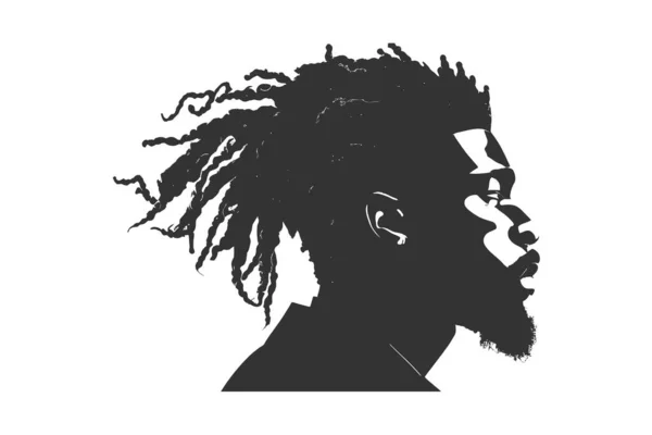 Icono Imagen Perfil Africano Afroamericano Black Men Diseño Ilustración Vectorial — Vector de stock