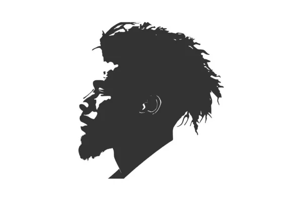黒人男性アフリカ系アメリカ人プロフィール画像アイコン ベクターイラストデザイン — ストックベクタ