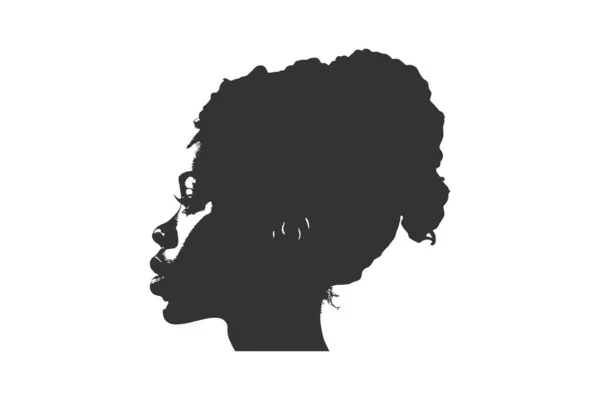 Icono Perfil Mujer Africana Negra Diseño Ilustración Vectorial — Archivo Imágenes Vectoriales