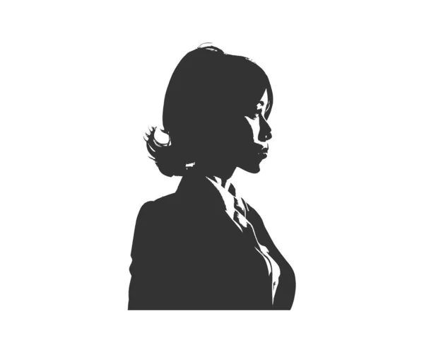 Silhouette Young Asian Businesswoman Vector Illustration Design — Stock Vector