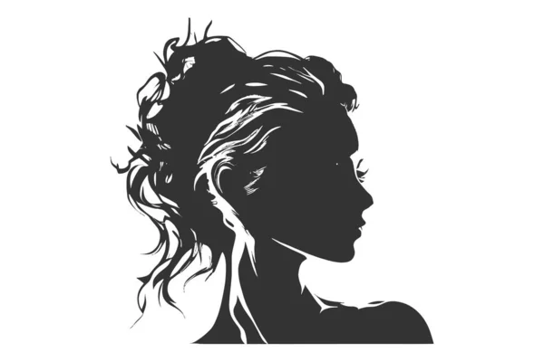 Frauengesicht Silhouette Gegenlicht Vektor Illustrationsdesign — Stockvektor