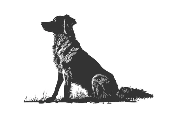 Silhueta Cão Desenho Ilustração Vetorial —  Vetores de Stock