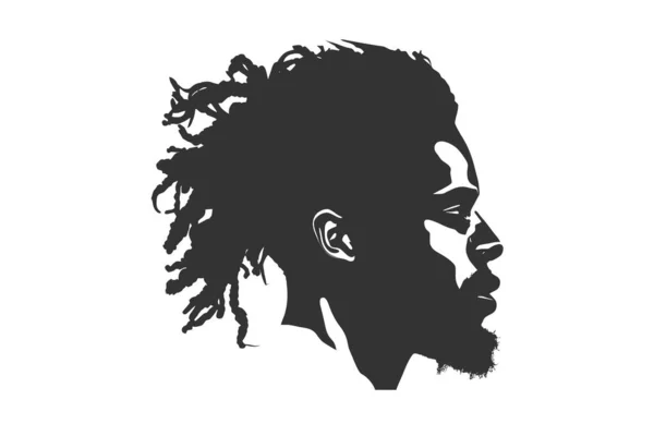 Black Men Africano Americano Africano Ícone Imagem Perfil Desenho Ilustração —  Vetores de Stock