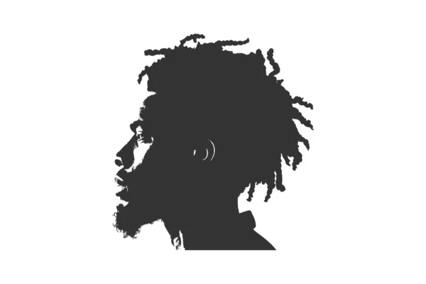 Svarta Män Afroamerikanska Afrikanska Profil Bild Ikon Vektor Illustration Design — Stock vektor