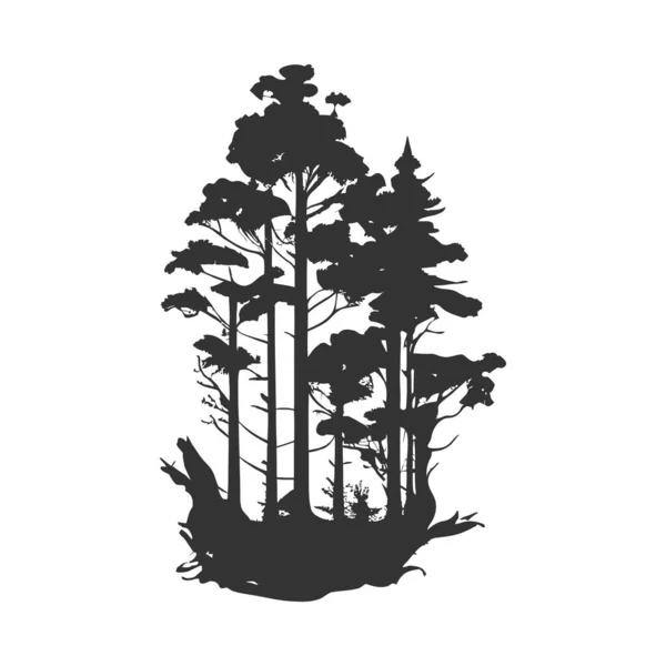 Ícone Silhueta Árvore Natal Desenho Ilustração Vetorial —  Vetores de Stock